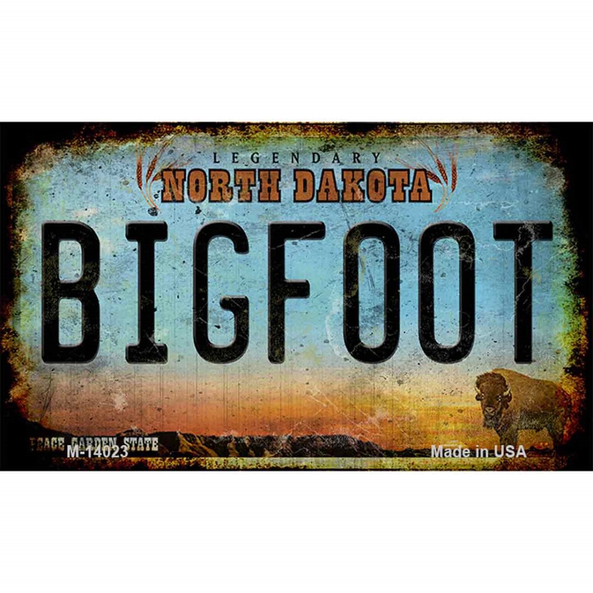 M-14023 3.5 x 2 in. Bigfoot North Dakota Novelty Metal Magnet -  Smart Blonde