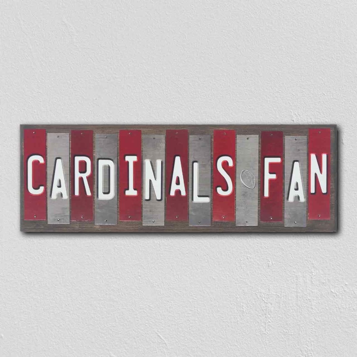 WS-767 6 x 1.5 in. Cardinals Fan Team Colors Football Fun Strips Novelty Wood Sign -  Smart Blonde