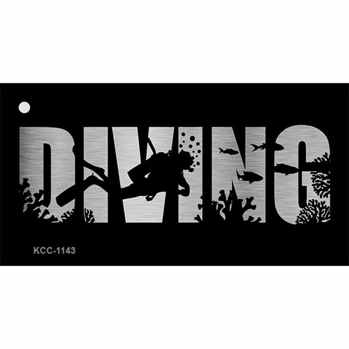 KCC-1143 1.5 x 3 in. Diving Brushed Chrome Effect Novelty Metal Key Chain