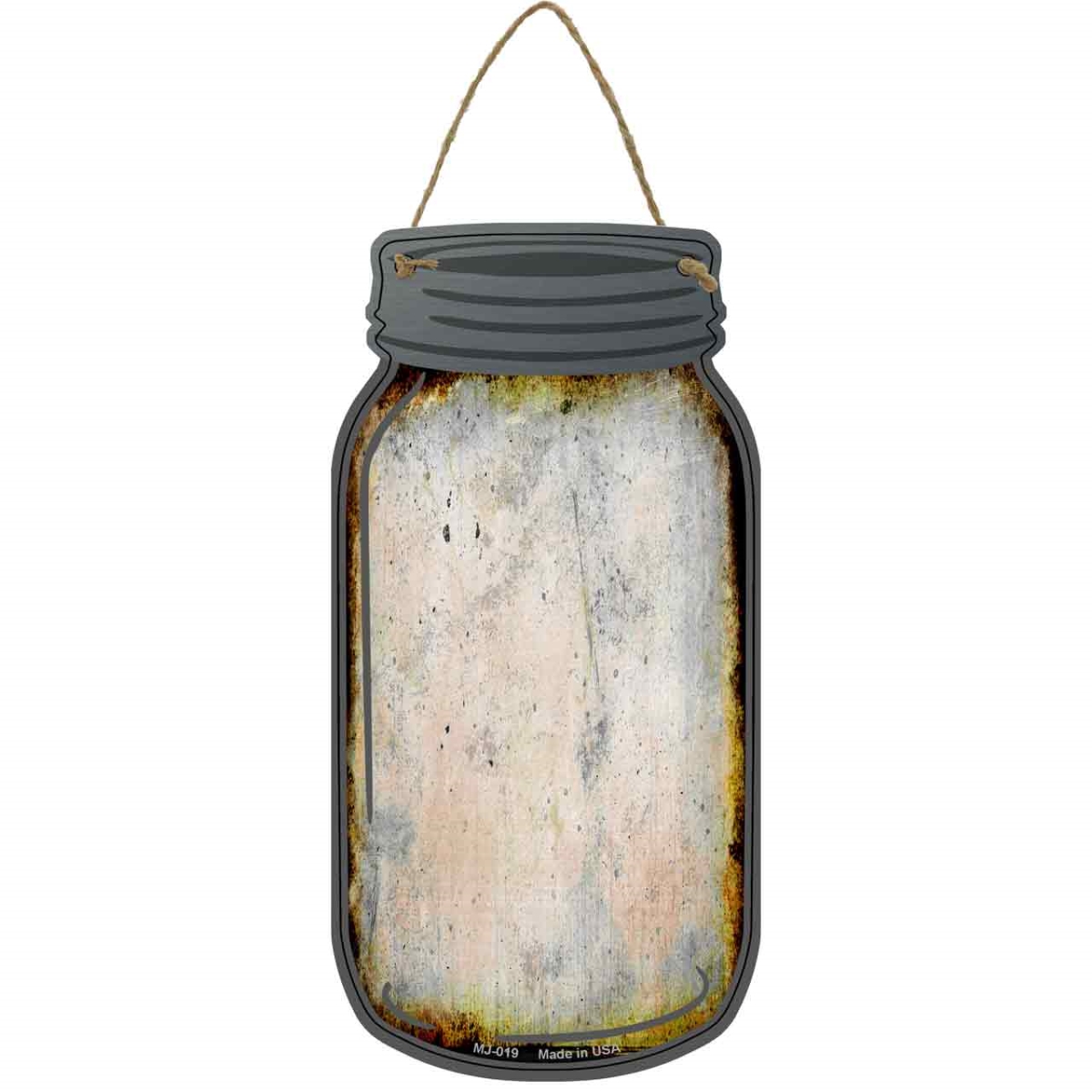 MJ-019 4 x 8 in. Rusty Blank Novelty Metal Mason Jar Sign