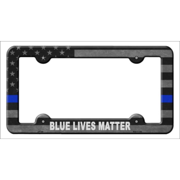LPF-499 6 x 12 in. Blue Lives Matter Novelty Metal License Plate Frame
