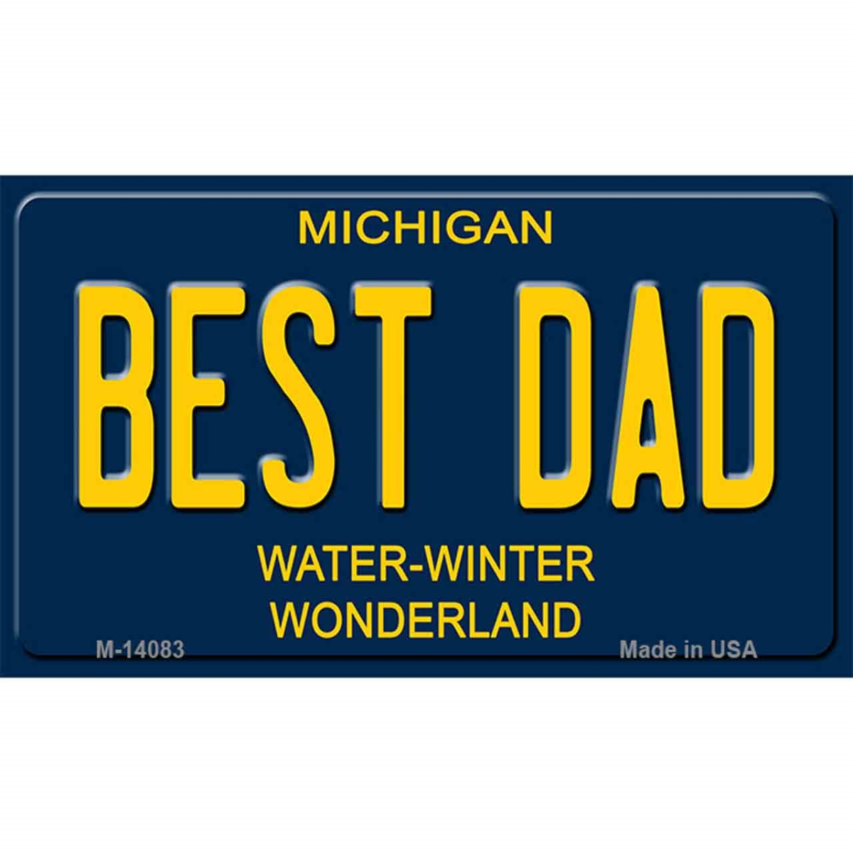 M-14083 3.5 x 2 in. Best Dad Michigan Novelty Magnet, Blue