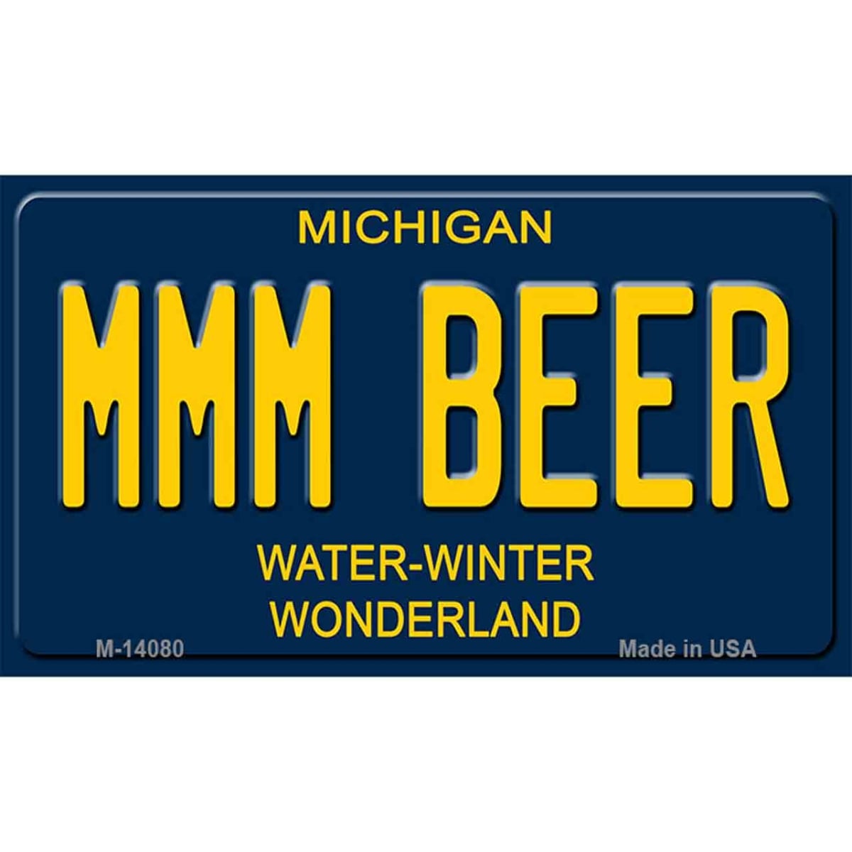 M-14080 3.5 x 2 in. Mmm Beer Michigan Novelty Magnet, Blue