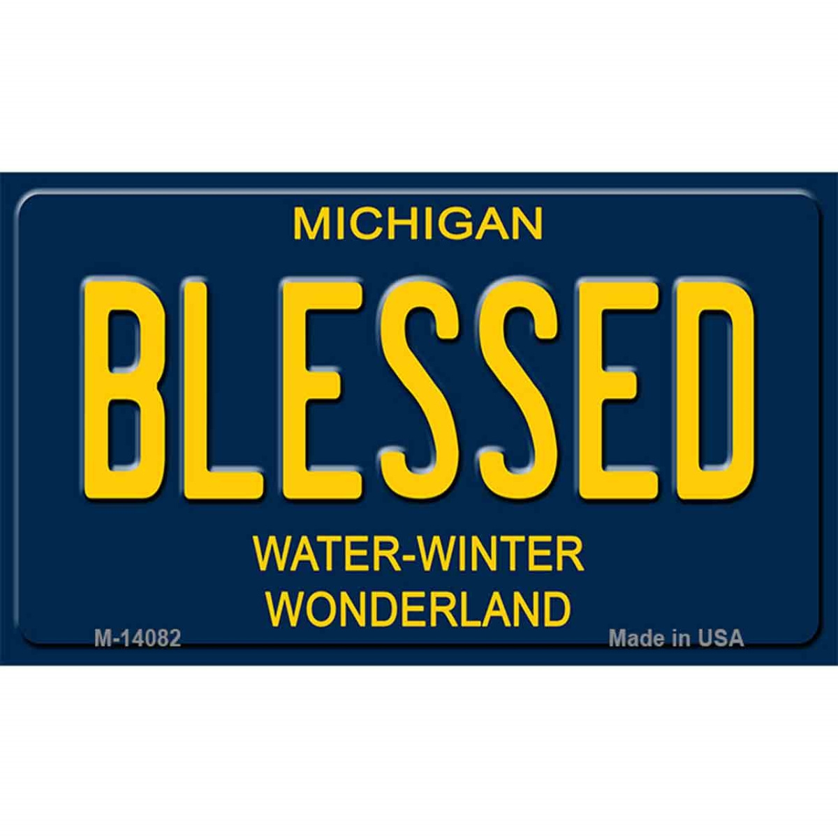 M-14082 3.5 x 2 in. Blessed Michigan Novelty Magnet, Blue