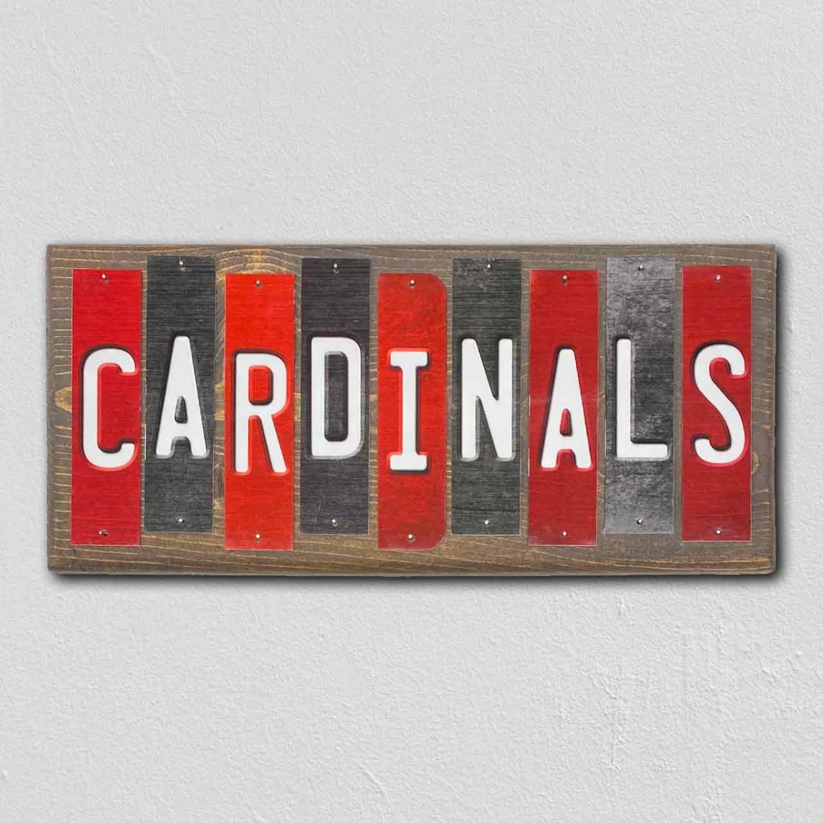 WS-912 6 x 1.5 in. Cardinals KY Team Colors College Fun Strips Novelty Wood Sign -  Smart Blonde