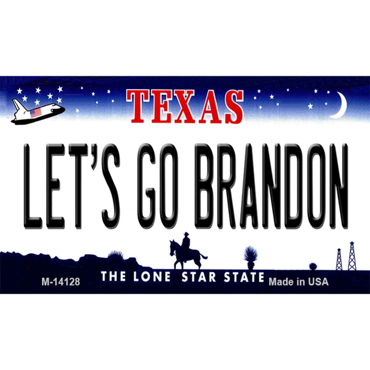 M-14128 3.5 x 2 in. Lets Go Brandon TX Novelty Metal Magnet