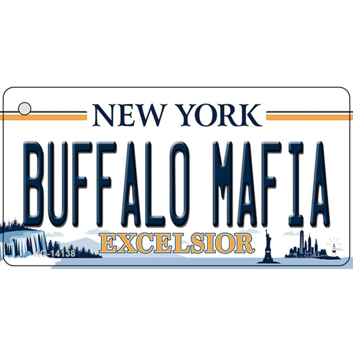 M-14138 3.5 x 2 in. Buffalo Mafia New York Excelsior Novelty Metal Rectangle Magnet