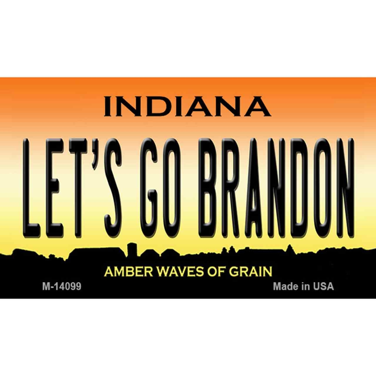 M-14099 3.5 x 2 in. Lets Go Brandon IN Novelty Metal Magnet