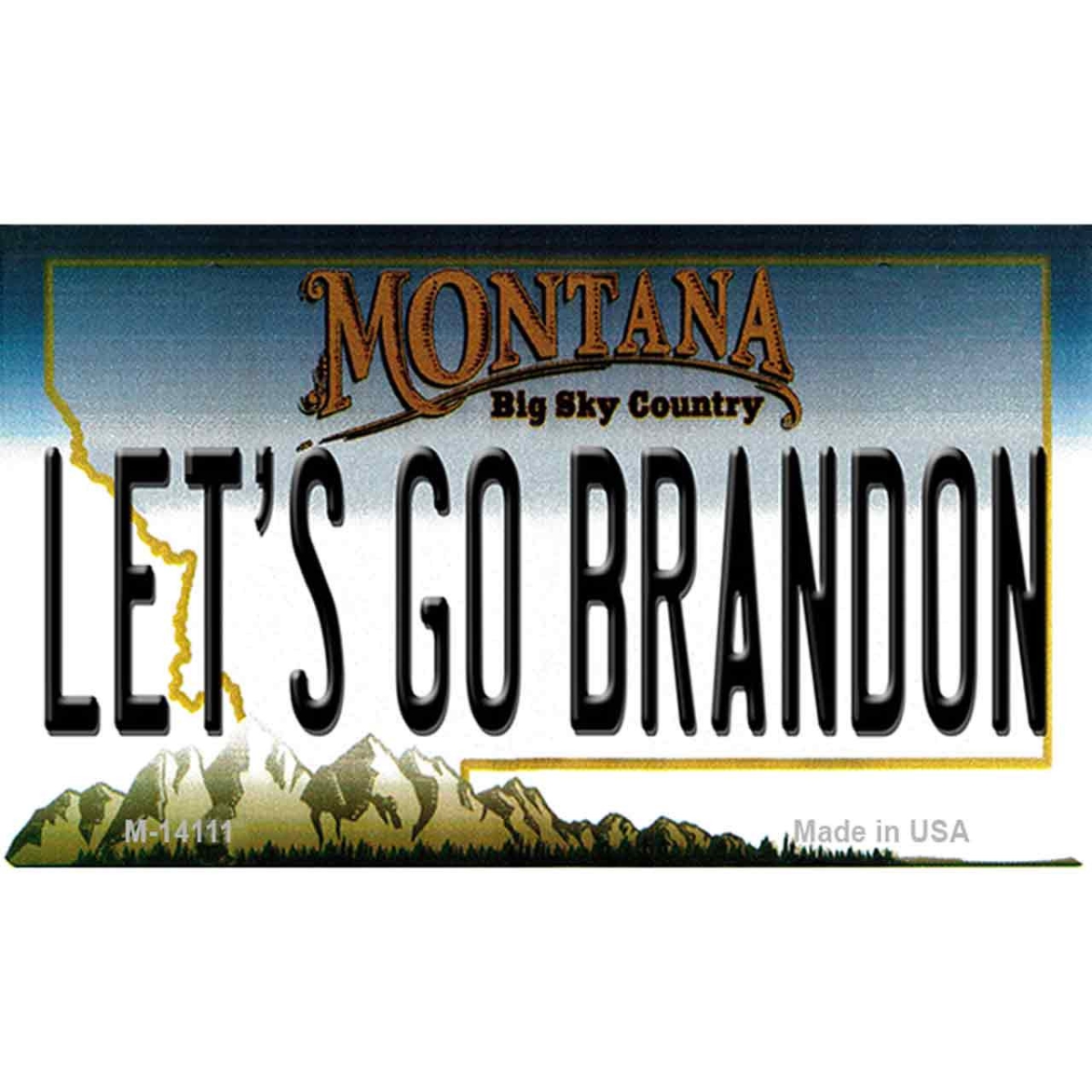 M-14111 3.5 x 2 in. Lets Go Brandon MT Novelty Metal Magnet
