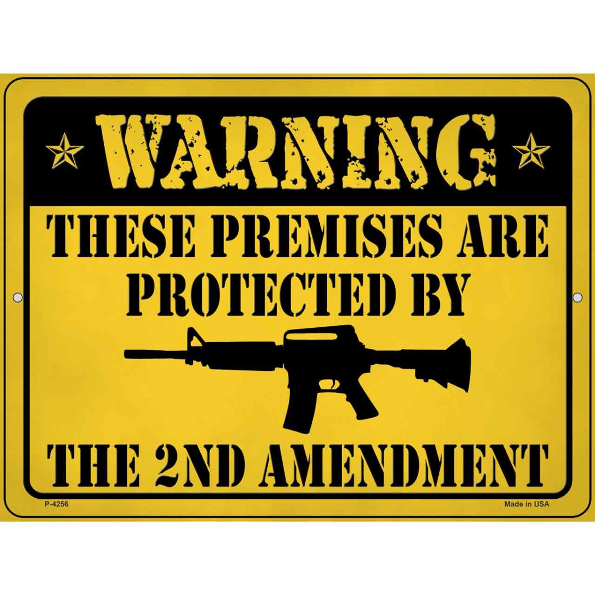 P-4256 9 x 12 in. Rifle Protected Second Amendment Novelty Metal Parking Sign