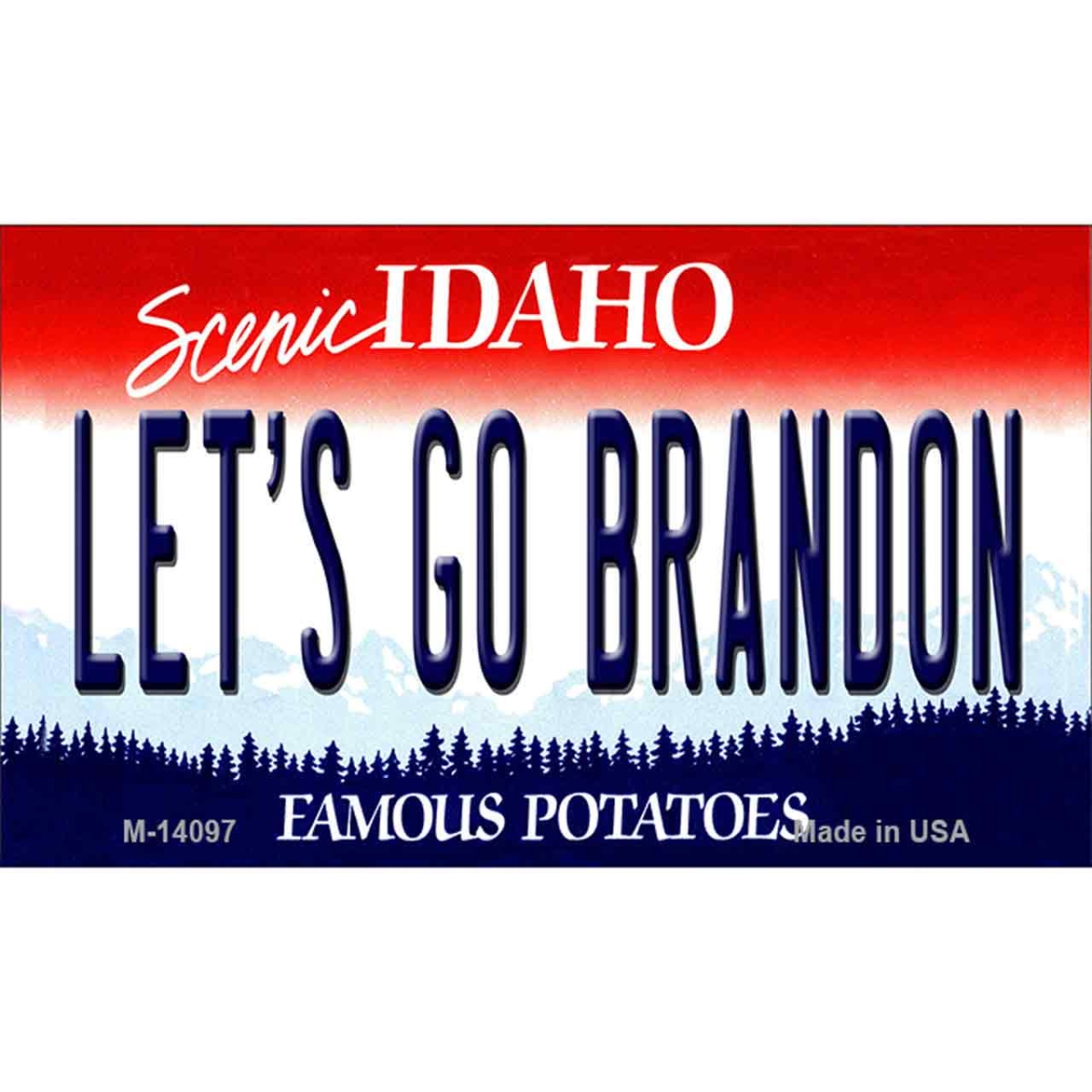 M-14097 3.5 x 2 in. Lets Go Brandon ID Novelty Metal Magnet