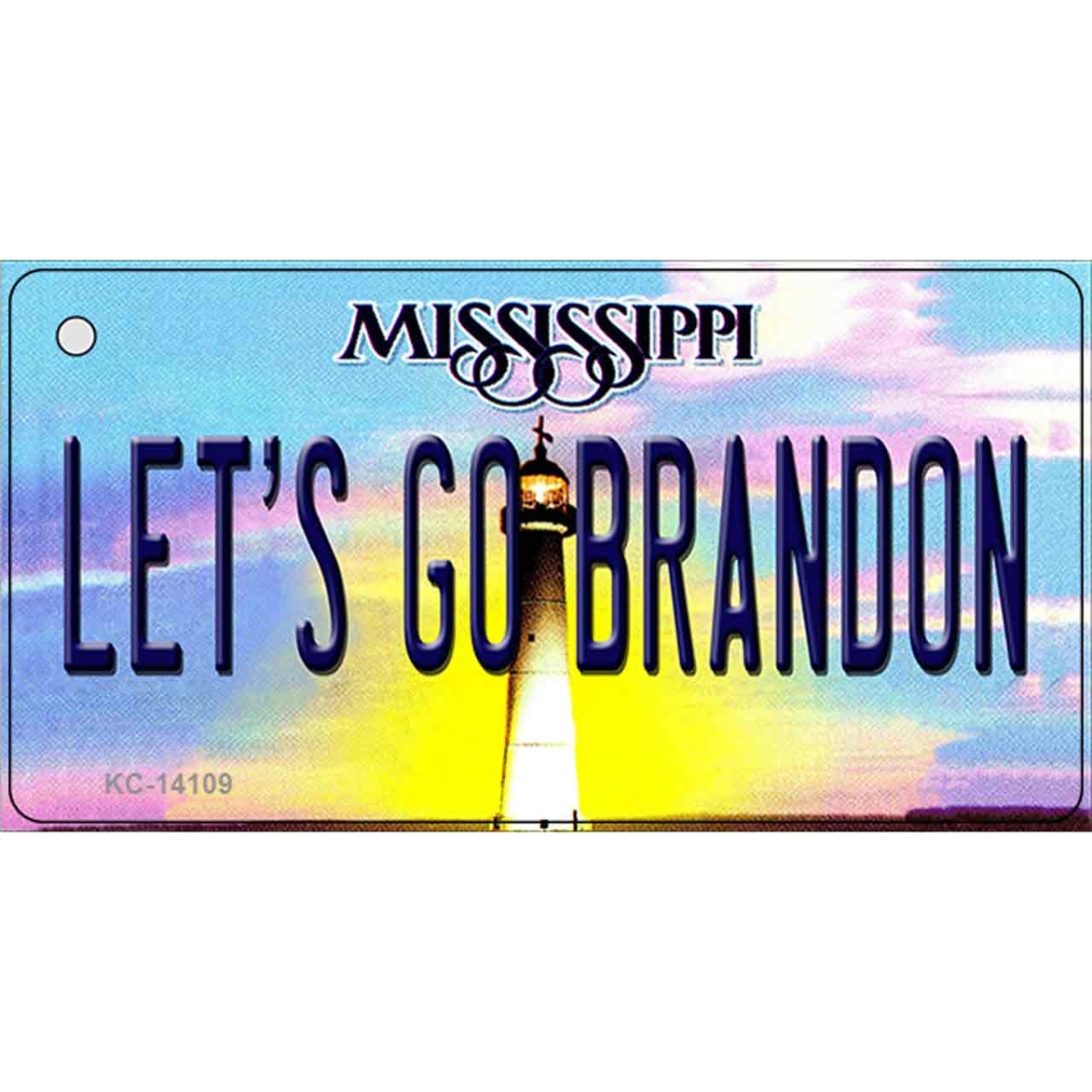 KC-14109 1.5 x 3 in. Lets Go Brandon MS Novelty Metal Key Chain