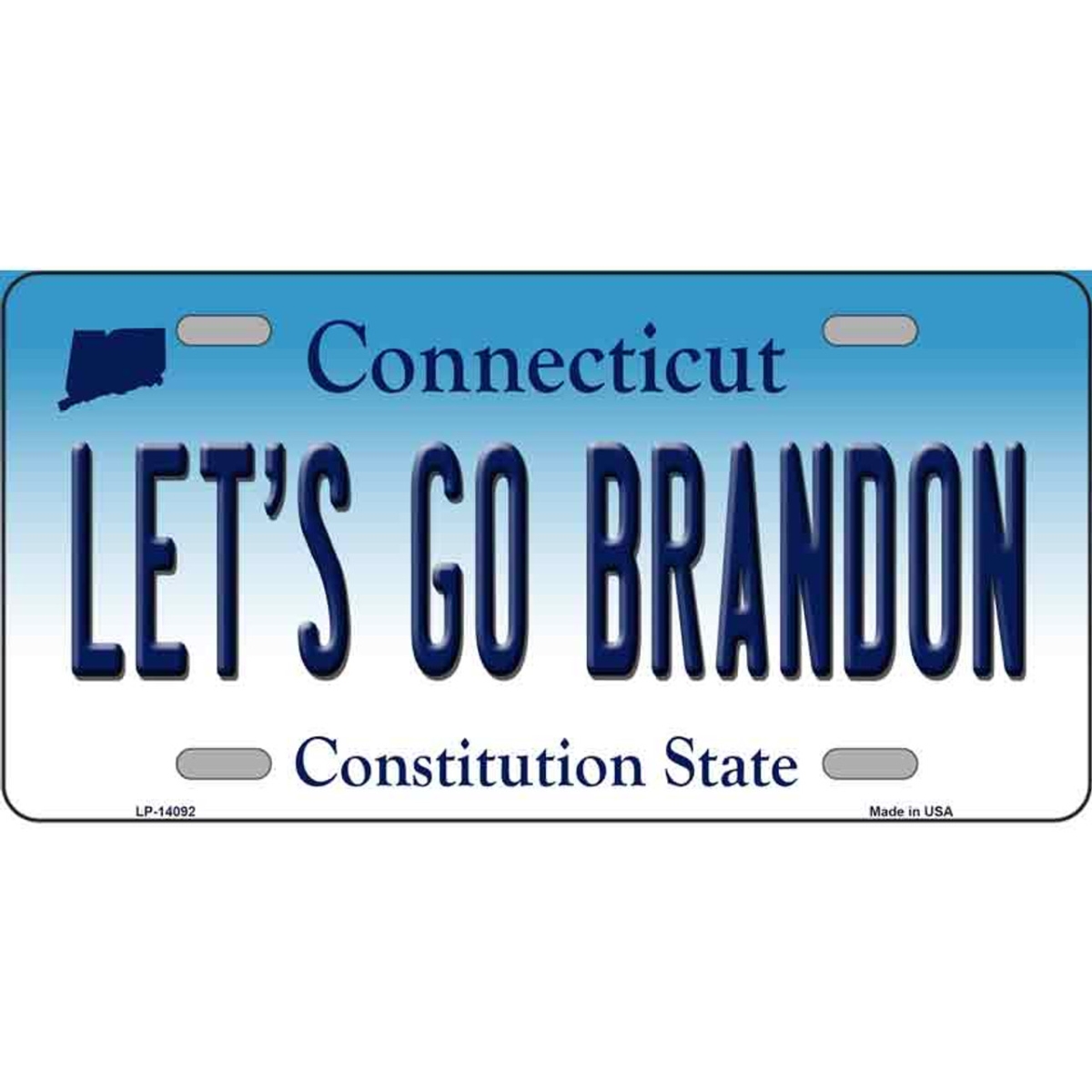 LP-14092 6 x 12 in. Lets Go Brandon CT Novelty Metal License Plate
