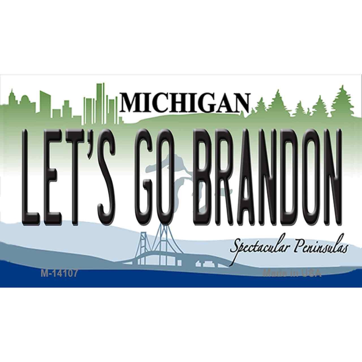 M-14107 3.5 x 2 in. Lets Go Brandon MI Novelty Metal Magnet