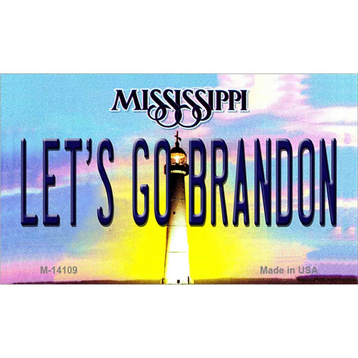 M-14109 3.5 x 2 in. Lets Go Brandon MS Novelty Metal Magnet