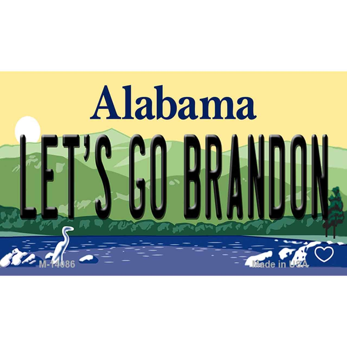 M-14086 3.5 x 2 in. Lets Go Brandon AL Novelty Metal Magnet