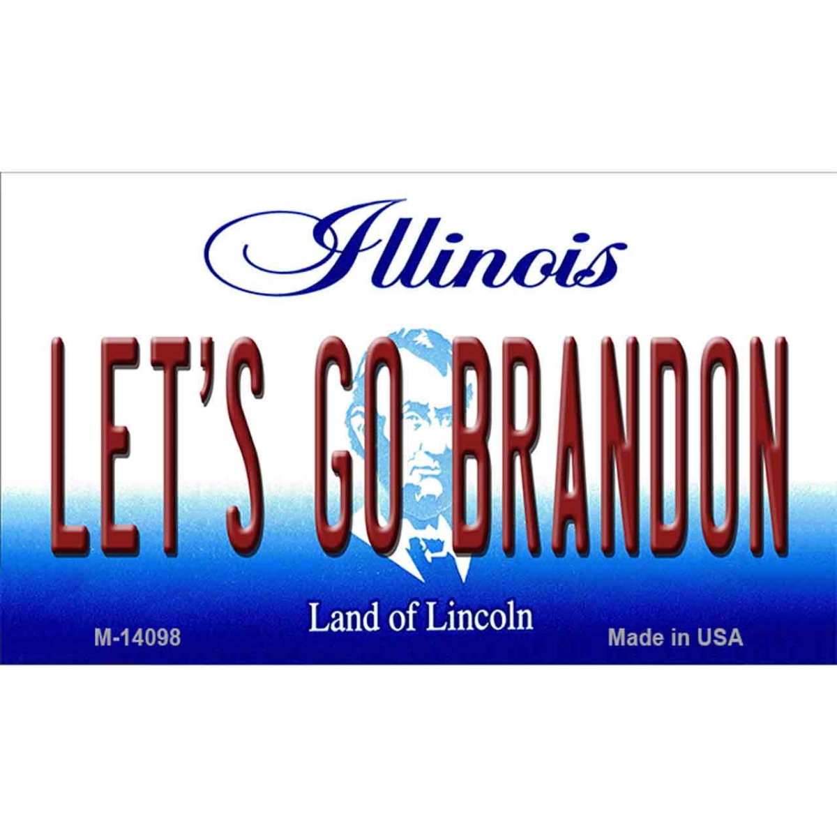M-14098 3.5 x 2 in. Lets Go Brandon IL Novelty Metal Magnet