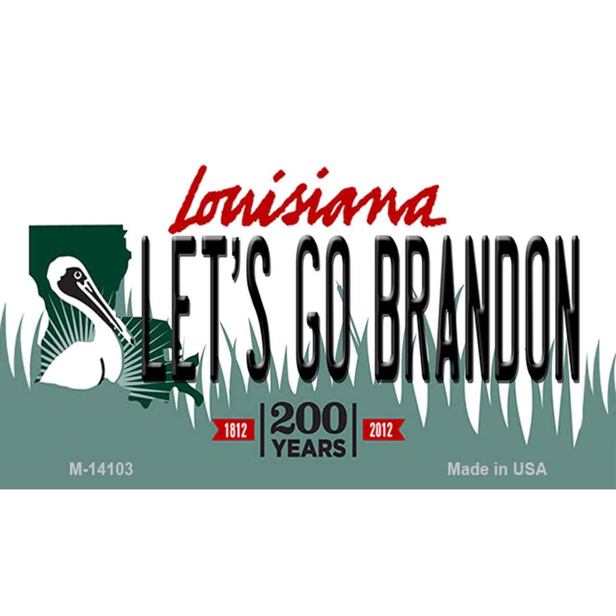 M-14103 3.5 x 2 in. Lets Go Brandon LA Novelty Metal Magnet