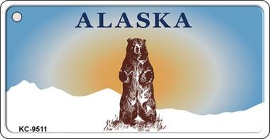 KC-9511 Alaska Bear Background Novelty Key Chain - 1.5 x 3 in.