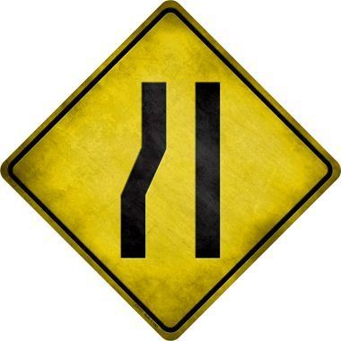 SMART BLONDE Merge Right Novelty Metal Crossing Sign CX-117