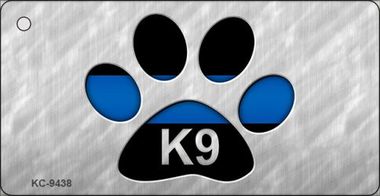 KC-9438 Thin Blue Line Paw K-9 Novelty Key Chain - 1.5 x 3 in.
