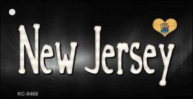 KC-9468 New Jersey Flag Script Novelty Key Chain - 1.5 x 3 in.