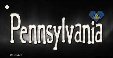KC-9476 Pennsylvania Flag Script Novelty Key Chain - 1.5 x 3 in.