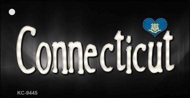 KC-9445 Connecticut Flag Script Novelty Key Chain - 1.5 x 3 in.