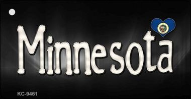 KC-9461 Minnesota Flag Script Novelty Key Chain - 1.5 x 3 in.