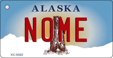 KC-9585 Nome Alaska State Background Novelty Key Chain - 1.5 x 3 in.