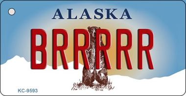 KC-9593 Brrrrr Alaska State Background Novelty Key Chain - 1.5 x 3 in.