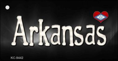 KC-9442 Arkansas Flag Script Novelty Key Chain - 1.5 x 3 in.