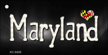 KC-9458 Maryland Flag Script Novelty Key Chain - 1.5 x 3 in.