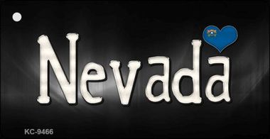 KC-9466 Nevada Flag Script Novelty Key Chain - 1.5 x 3 in.