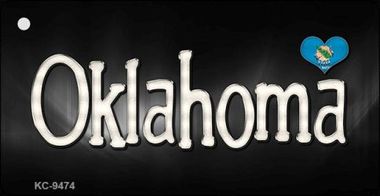 KC-9474 Oklahoma Flag Script Novelty Key Chain - 1.5 x 3 in.