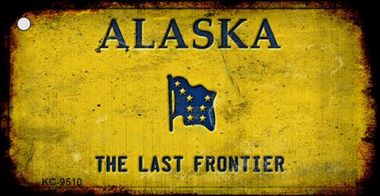 KC-9510 Alaska Rusty Background Novelty Key Chain - 1.5 x 3 in.