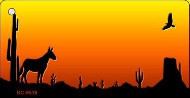 KC-9519 Donkey Blank Scenic Background Novelty Key Chain - 1.5 x 3 in.