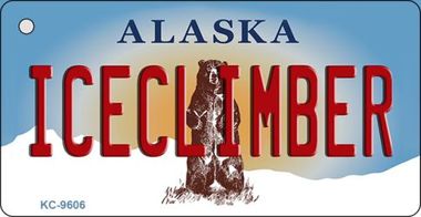 KC-9606 Ice Climber Alaska State Background Novelty Key Chain - 1.5 x 3 in.