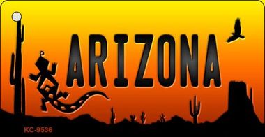 KC-9536 Lizard Arizona Scenic Background Novelty Key Chain - 1.5 x 3 in.