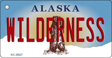 KC-9607 Wilderness Alaska State Background Novelty Key Chain - 1.5 x 3 in.