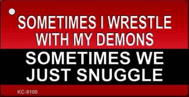 KC-9100 Wrestle with Demons Novelty Key Chain - 1.5 x 3 in.