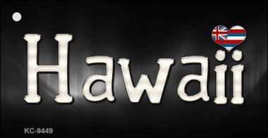 KC-9449 Hawaii Flag Script Novelty Key Chain - 1.5 x 3 in.
