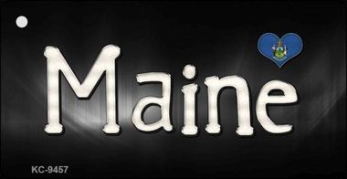 KC-9457 Maine Flag Script Novelty Key Chain - 1.5 x 3 in.