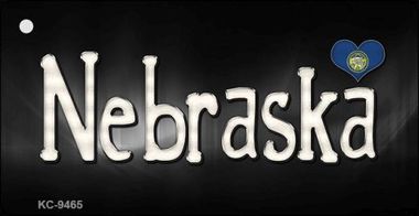 KC-9465 Nebraska Flag Script Novelty Key Chain - 1.5 x 3 in.