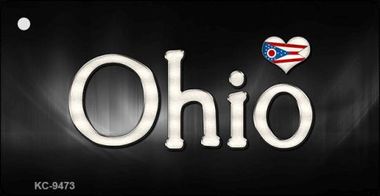 KC-9473 Ohio Flag Script Novelty Key Chain - 1.5 x 3 in.