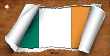 KC-9061 Ireland Flag Scroll Novelty Key Chain - 1.5 x 3 in.
