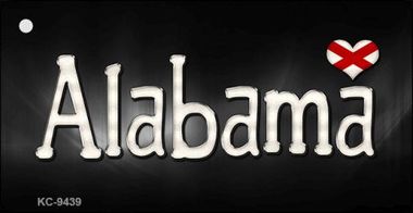 KC-9439 Alabama Flag Script Novelty Key Chain - 1.5 x 3 in.