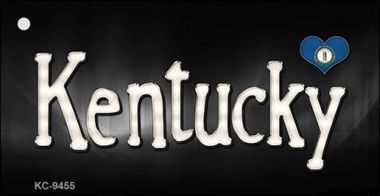 KC-9455 Kentucky Flag Script Novelty Key Chain - 1.5 x 3 in.
