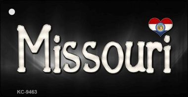 KC-9463 Missouri Flag Script Novelty Key Chain - 1.5 x 3 in.