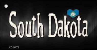 KC-9479 South Dakota Flag Script Novelty Key Chain - 1.5 x 3 in.